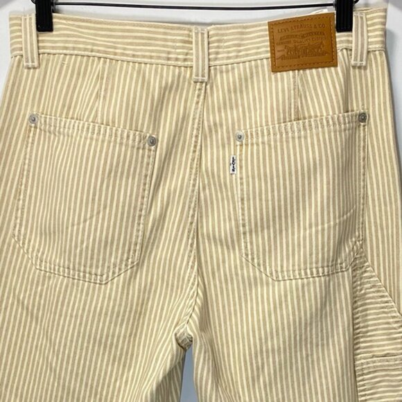 Levi’s Dad Utility Pants Size 27L30 — White with Cream Stripes, Oversized Fit - Picture 7 of 12